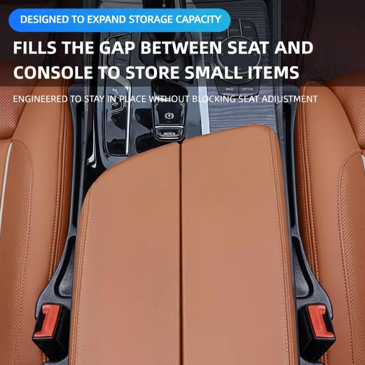 2 Pack Car Seat Gap Organizer, Seat Gap Filler Plug for Cars, Suvs & Trucks – Pr