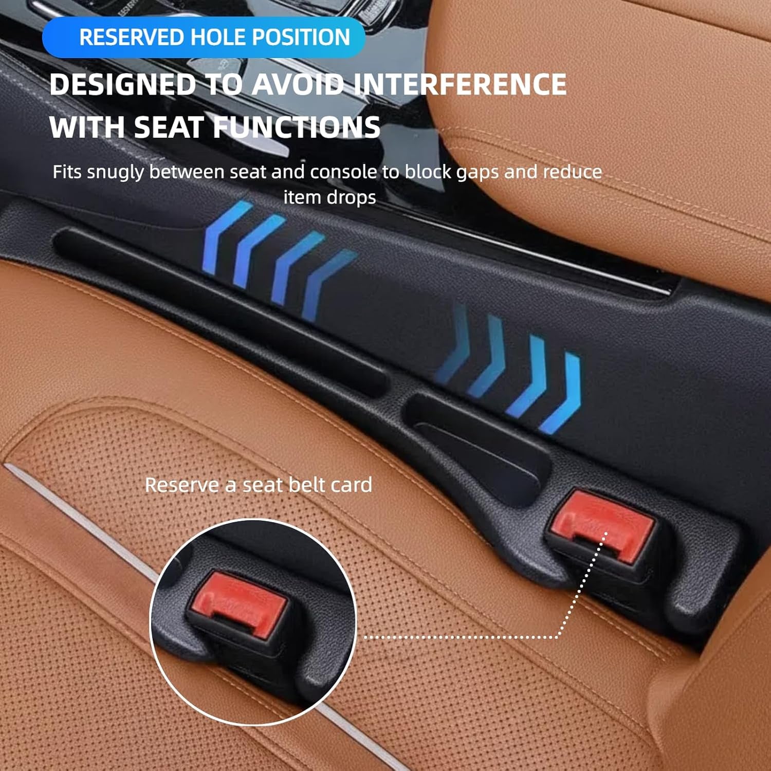 2 Pack Car Seat Gap Organizer, Seat Gap Filler Plug for Cars, Suvs & Trucks – Pr